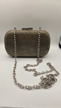 Expressions NYC Black Beaded Clutch Gold